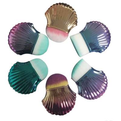 Shell Flat Foundation Powder Fan Contour Makeup Brush