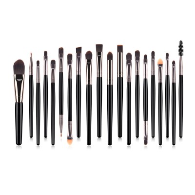 Private Label Brush 20 PCS Foundation Eyeshadow Eyeliner Black Makeup Brush