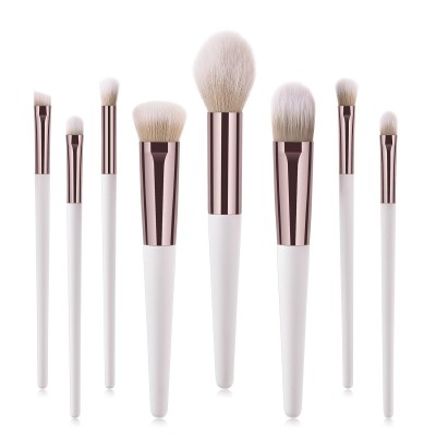 8PCS Synthetic Bristles Cosmetics Makeup Brush White Makeup Brush Set