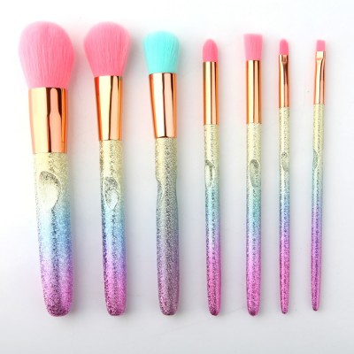 Rainbow Brushes 7PCS Foundation Blending Brush Custom Make up Brush Wholesale